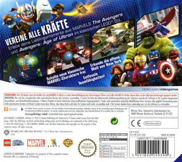 LEGO Marvel Avengers (Germany) (En,Fr,De,Es,It,Nl,Da) box cover back